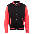 Jet Black- Fire Red - Front - Awdis Kids Unisex Varsity Jacket - Schoolwear