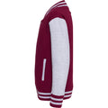 Burgundy-Heather Grey - Back - Awdis Kids Unisex Varsity Jacket - Schoolwear