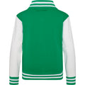 Kelly Green-White - Back - Awdis Kids Unisex Varsity Jacket - Schoolwear