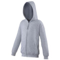 Heather Grey - Front - Awdis Kids Unisex Hooded Sweatshirt - Hoodie - Zoodie