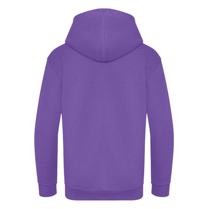 Purple - Back - Awdis Kids Unisex Hooded Sweatshirt - Hoodie - Zoodie