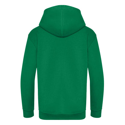 Kelly Green - Back - Awdis Kids Unisex Hooded Sweatshirt - Hoodie - Zoodie