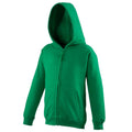 Kelly Green - Front - Awdis Kids Unisex Hooded Sweatshirt - Hoodie - Zoodie