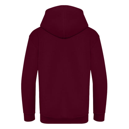 Burgundy - Back - Awdis Kids Unisex Hooded Sweatshirt - Hoodie - Zoodie