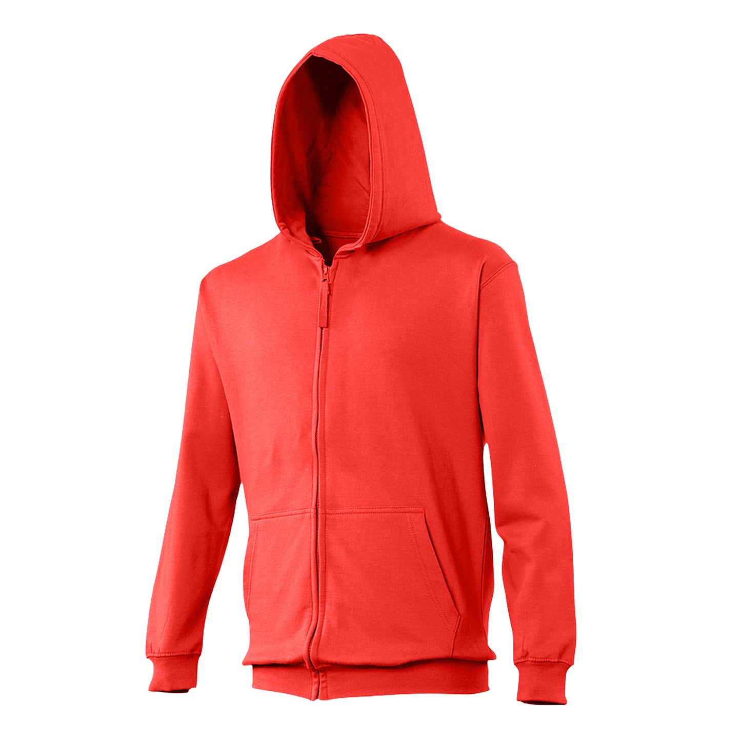 Fire Red - Front - Awdis Kids Unisex Hooded Sweatshirt - Hoodie - Zoodie