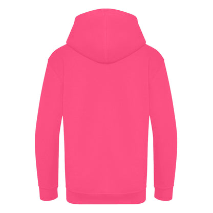 Hot Pink - Back - Awdis Kids Unisex Hooded Sweatshirt - Hoodie - Zoodie