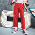 Fire Red - Back - Awdis Childrens Unisex Jogpants - Jogging Bottoms - Schoolwear