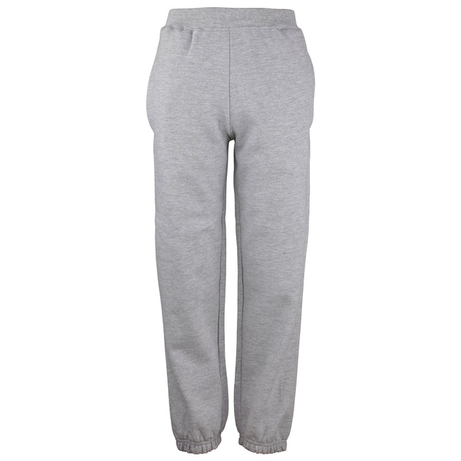 Heather Grey - Front - Awdis Childrens Cuffed Jogpants - Jogging Bottoms - Schoolwear