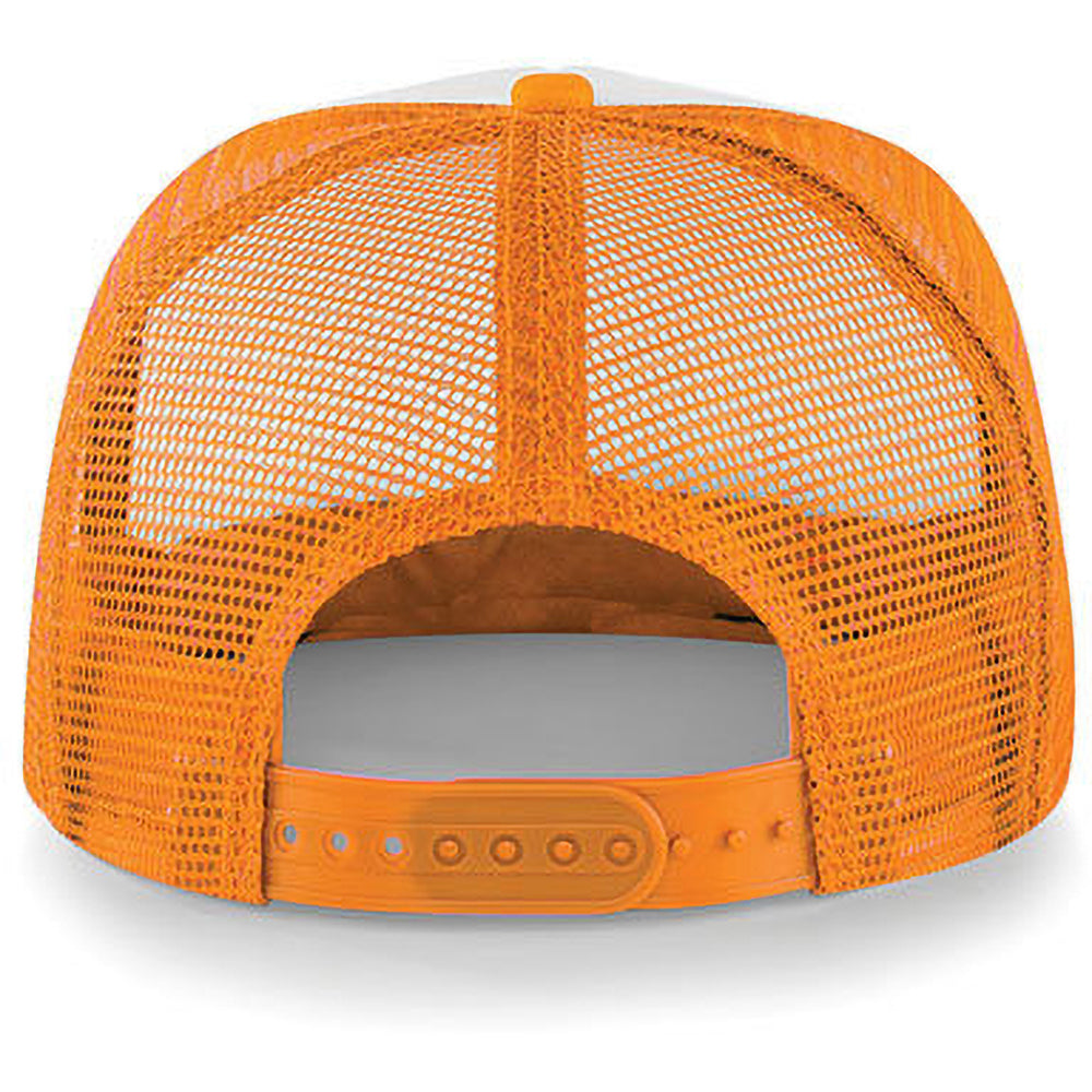 Orange - White - Back - Beechfield Junior Vintage Snapback Mesh Trucker Cap - Headwear