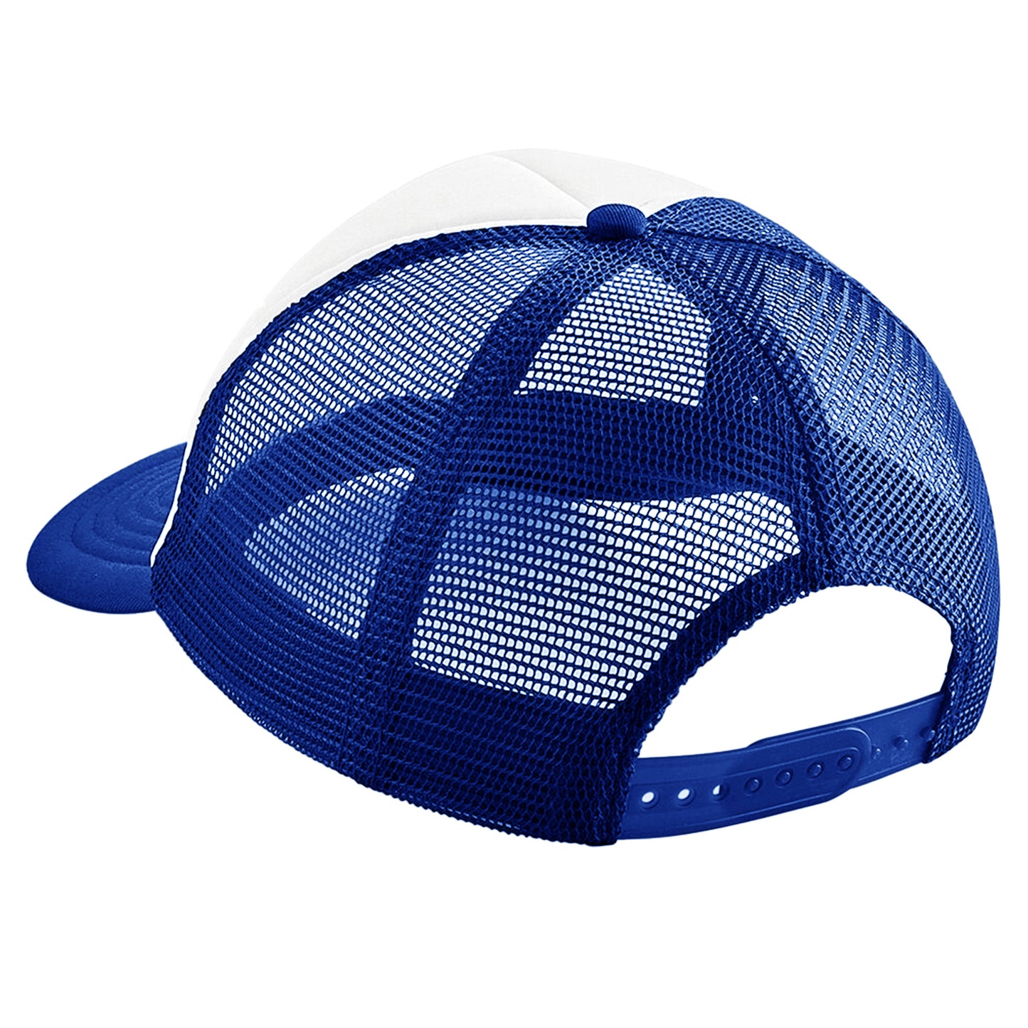 Bright Royal-White - Back - Beechfield Junior Vintage Snapback Mesh Trucker Cap - Headwear