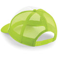 Lime Green-White - Back - Beechfield Junior Vintage Snapback Mesh Trucker Cap - Headwear
