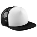 Black-White - Front - Beechfield Junior Vintage Snapback Mesh Trucker Cap - Headwear