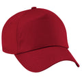 Classic Red - Front - Beechfield Unisex Plain Original 5 Panel Baseball Cap