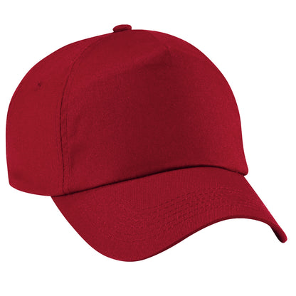 Classic Red - Front - Beechfield Unisex Plain Original 5 Panel Baseball Cap