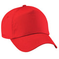 Bright Red - Front - Beechfield Unisex Plain Original 5 Panel Baseball Cap