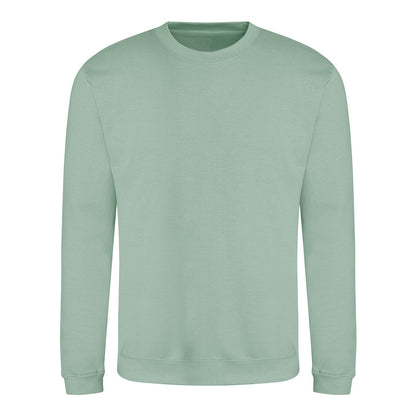 Dusty Green - Front - AWDis Just Hoods AWDis Unisex Crew Neck Plain Sweatshirt (280 GSM)