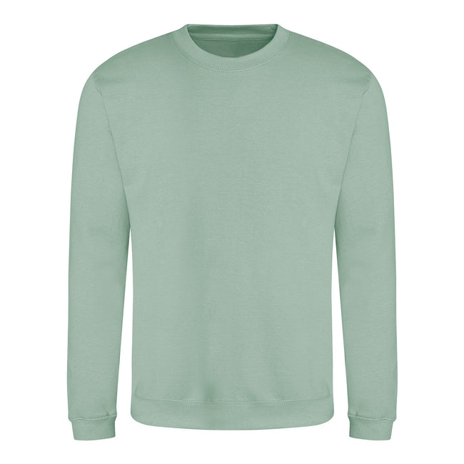 Dusty Green - Front - AWDis Just Hoods AWDis Unisex Crew Neck Plain Sweatshirt (280 GSM)