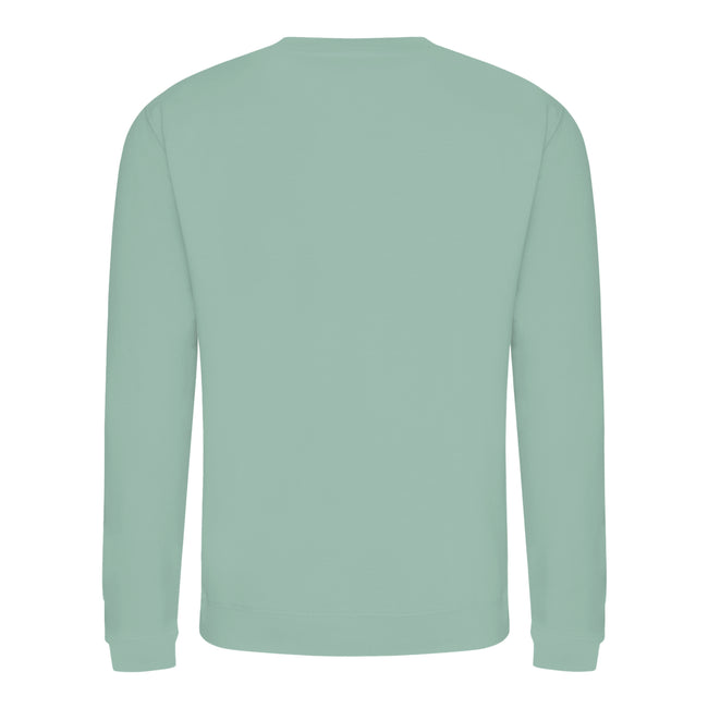 Dusty Green - Back - AWDis Just Hoods AWDis Unisex Crew Neck Plain Sweatshirt (280 GSM)