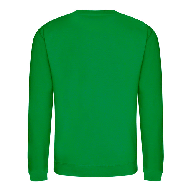 Kelly Green - Back - AWDis Just Hoods AWDis Unisex Crew Neck Plain Sweatshirt (280 GSM)