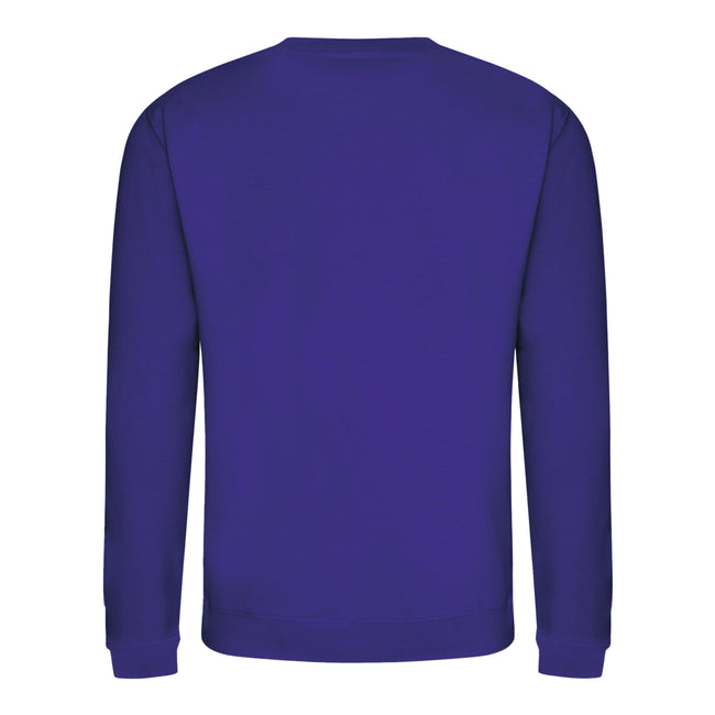 Purple - Back - AWDis Just Hoods AWDis Unisex Crew Neck Plain Sweatshirt (280 GSM)