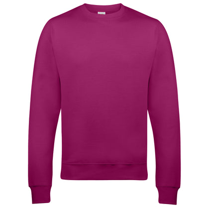 Festival Fuchsia - Front - AWDis Just Hoods AWDis Unisex Crew Neck Plain Sweatshirt (280 GSM)