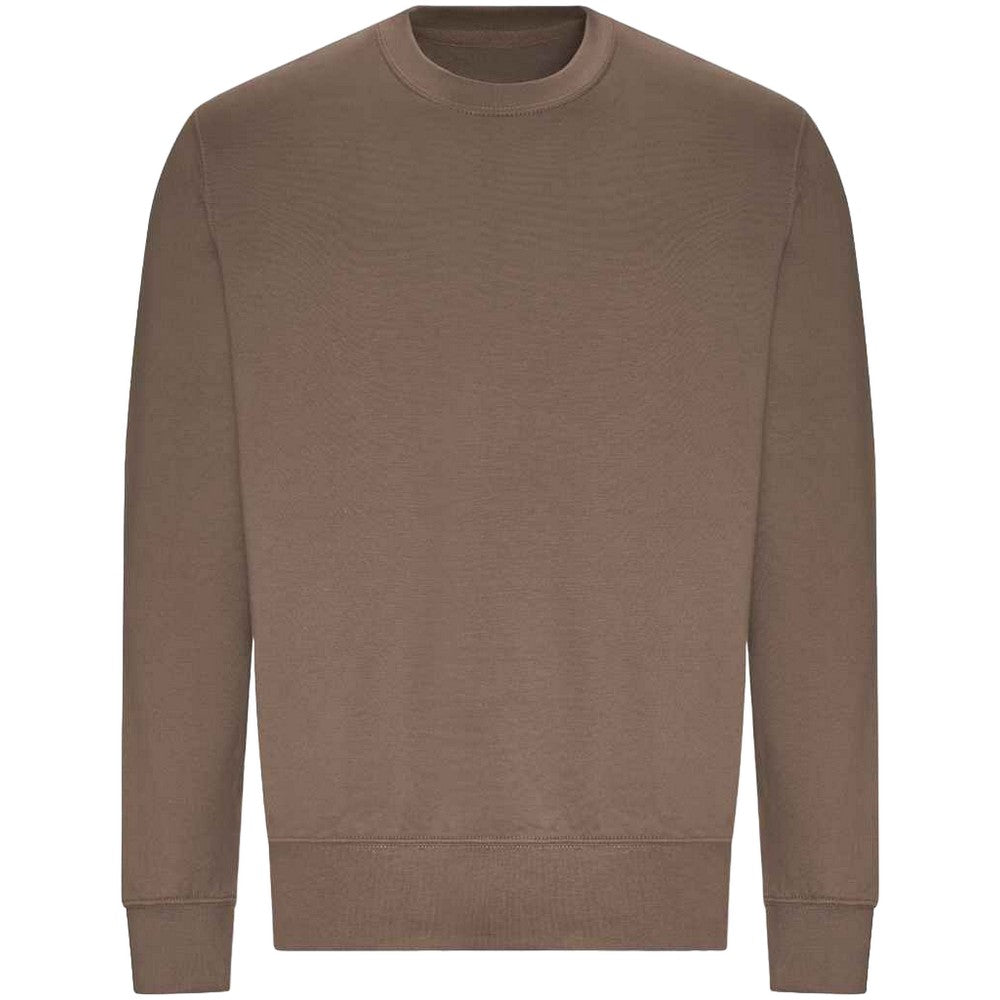 Mocha Brown - Front - AWDis Just Hoods AWDis Unisex Crew Neck Plain Sweatshirt (280 GSM)