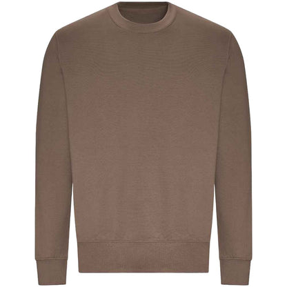 Mocha Brown - Front - AWDis Just Hoods AWDis Unisex Crew Neck Plain Sweatshirt (280 GSM)
