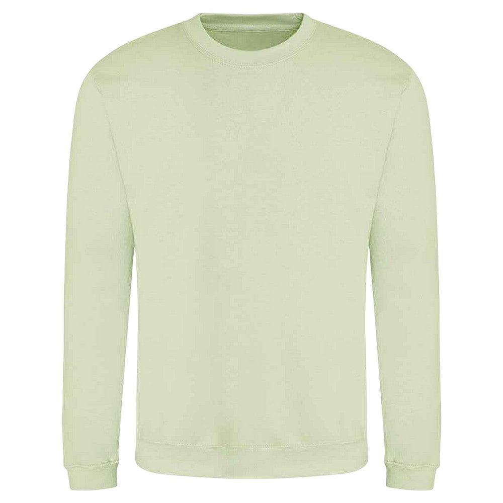 Pistachio Green - Front - AWDis Just Hoods AWDis Unisex Crew Neck Plain Sweatshirt (280 GSM)