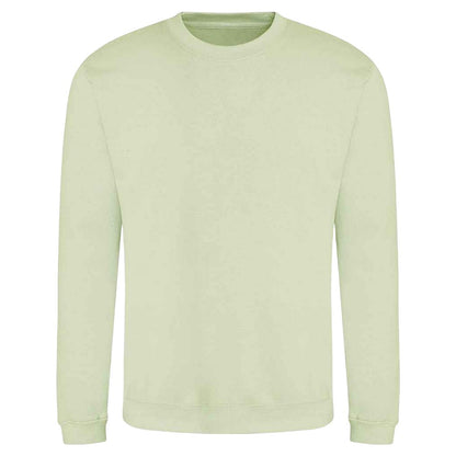 Pistachio Green - Front - AWDis Just Hoods AWDis Unisex Crew Neck Plain Sweatshirt (280 GSM)