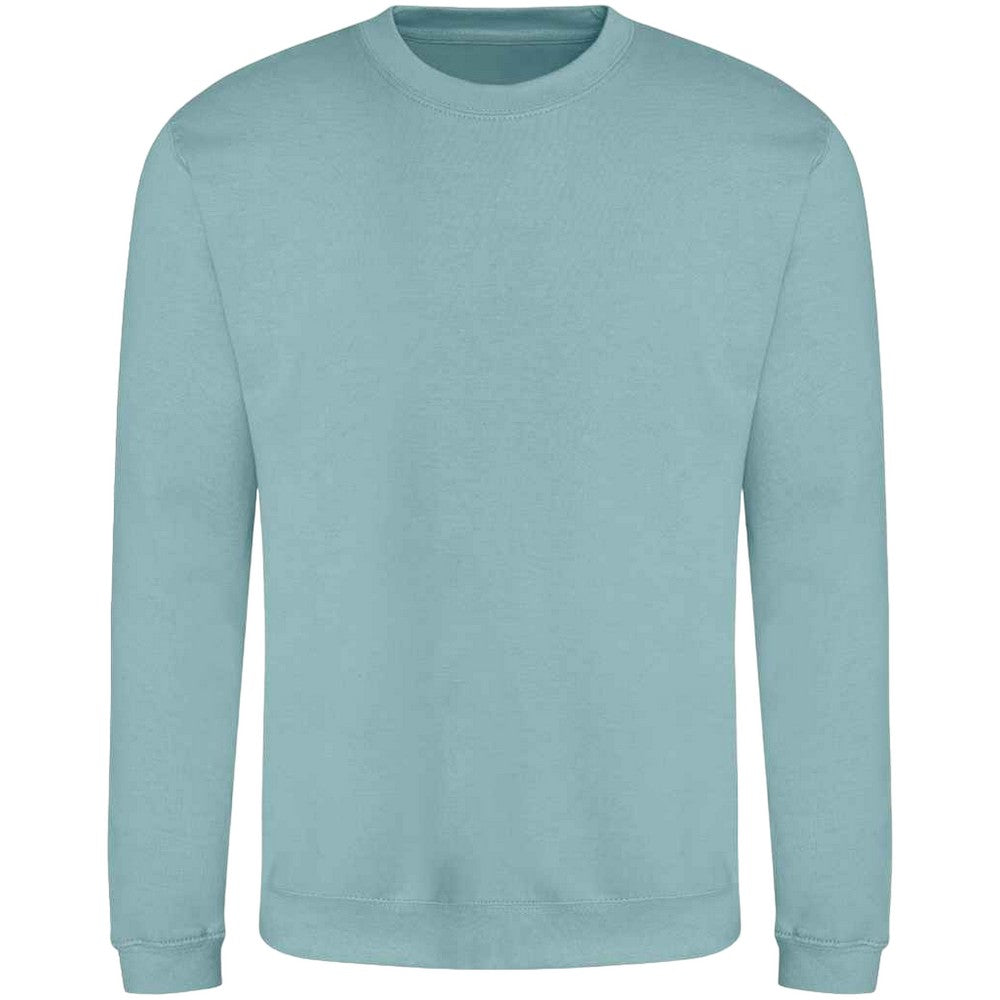 Seafoam - Front - AWDis Just Hoods AWDis Unisex Crew Neck Plain Sweatshirt (280 GSM)