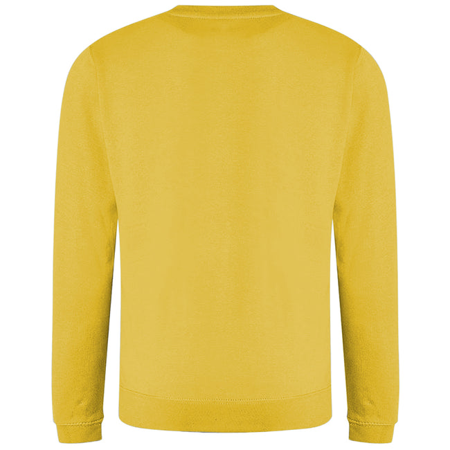 Sun Yellow - Side - AWDis Just Hoods AWDis Unisex Crew Neck Plain Sweatshirt (280 GSM)