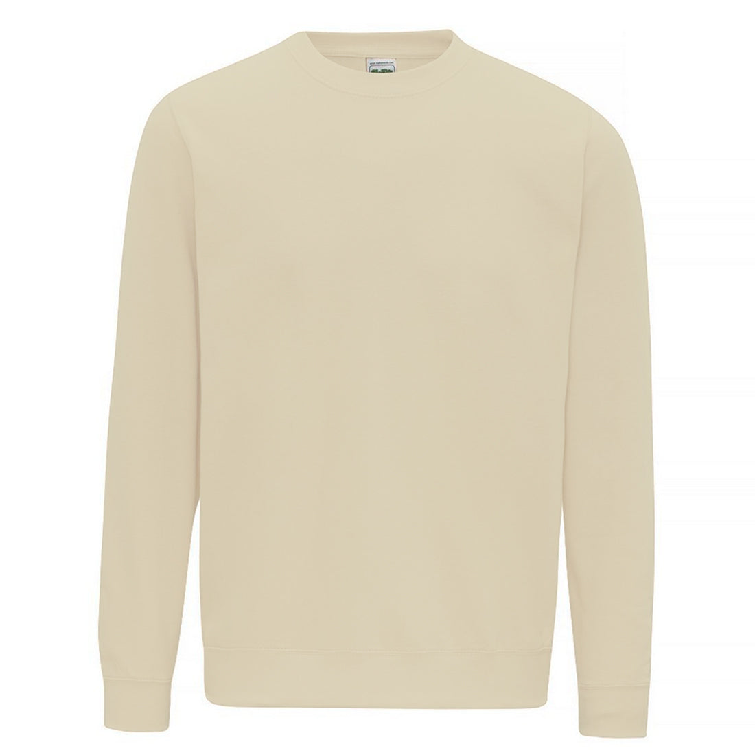 Desert Sand - Front - AWDis Just Hoods AWDis Unisex Crew Neck Plain Sweatshirt (280 GSM)