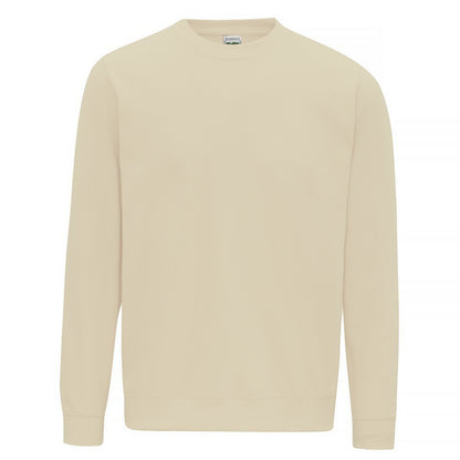 Desert Sand - Front - AWDis Just Hoods AWDis Unisex Crew Neck Plain Sweatshirt (280 GSM)