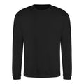Deep Black - Front - AWDis Just Hoods AWDis Unisex Crew Neck Plain Sweatshirt (280 GSM)