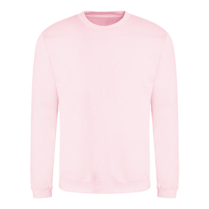 Baby Pink - Front - AWDis Just Hoods AWDis Unisex Crew Neck Plain Sweatshirt (280 GSM)