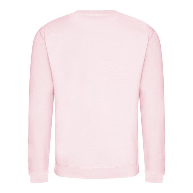 Baby Pink - Back - AWDis Just Hoods AWDis Unisex Crew Neck Plain Sweatshirt (280 GSM)