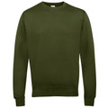 Olive Green - Back - AWDis Just Hoods AWDis Unisex Crew Neck Plain Sweatshirt (280 GSM)