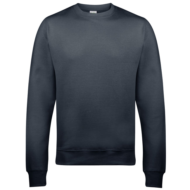 Storm Grey - Front - AWDis Just Hoods AWDis Unisex Crew Neck Plain Sweatshirt (280 GSM)