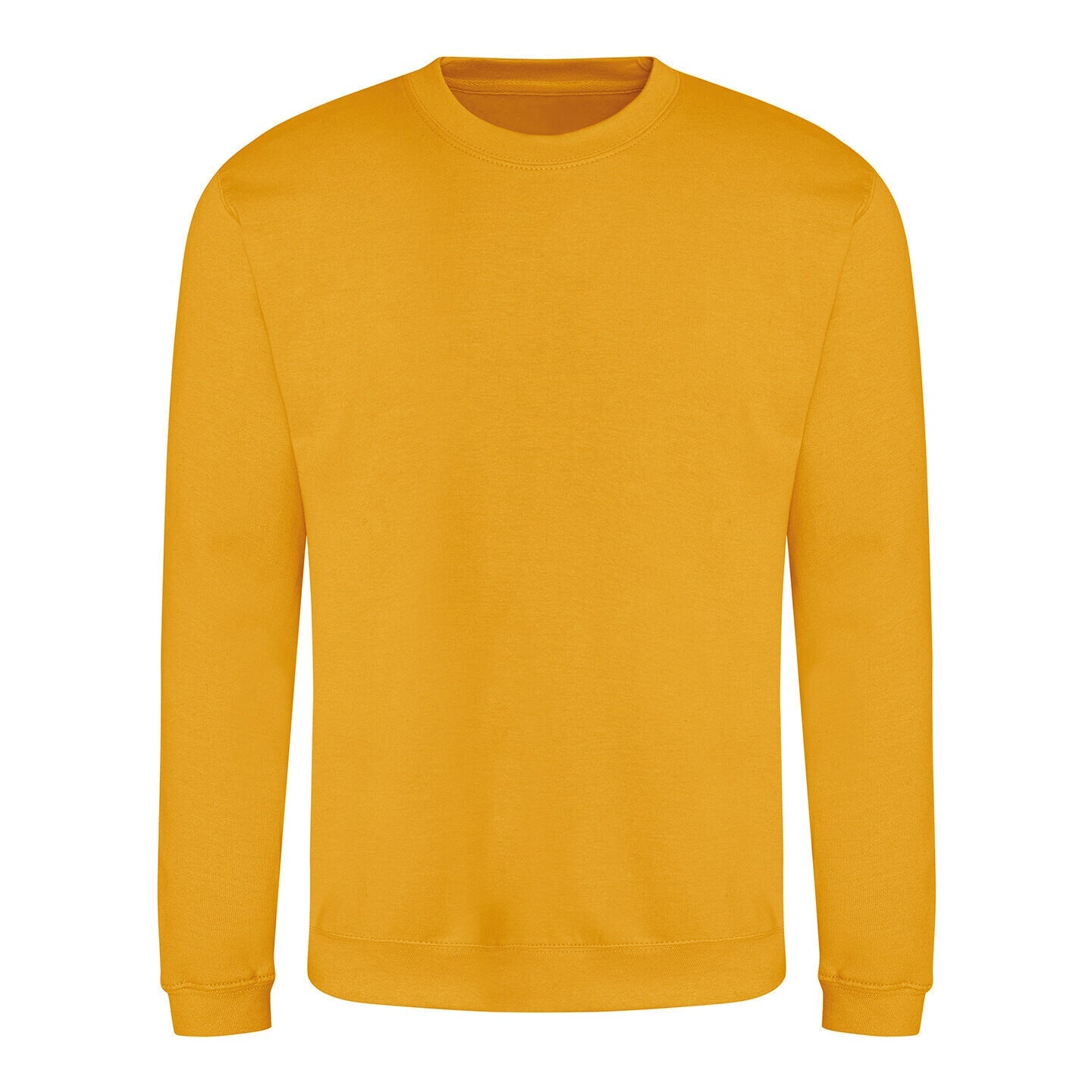 Mustard Yellow - Front - AWDis Just Hoods AWDis Unisex Crew Neck Plain Sweatshirt (280 GSM)