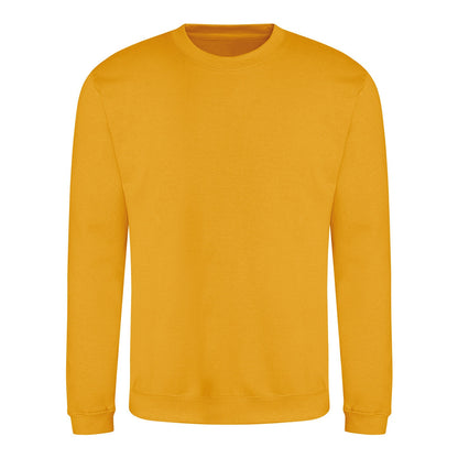 Mustard Yellow - Front - AWDis Just Hoods AWDis Unisex Crew Neck Plain Sweatshirt (280 GSM)