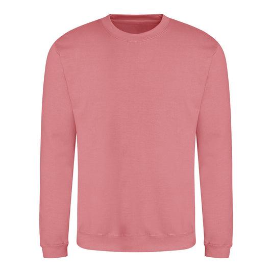 Dusty Rose - Front - AWDis Just Hoods AWDis Unisex Crew Neck Plain Sweatshirt (280 GSM)
