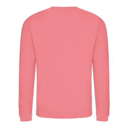 Dusty Rose - Back - AWDis Just Hoods AWDis Unisex Crew Neck Plain Sweatshirt (280 GSM)