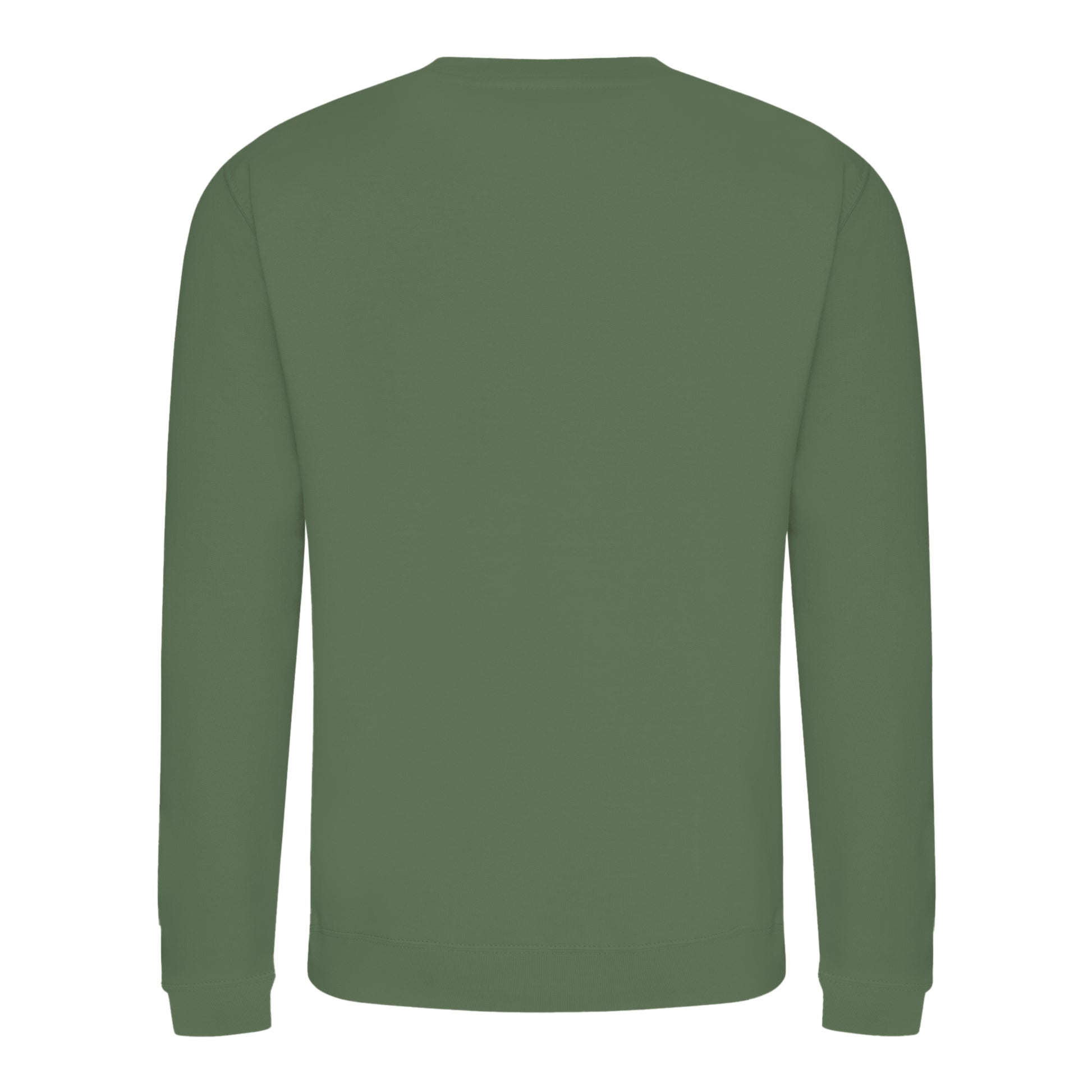 Earthy Green - Back - AWDis Just Hoods AWDis Unisex Crew Neck Plain Sweatshirt (280 GSM)