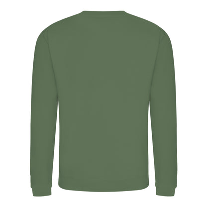 Earthy Green - Back - AWDis Just Hoods AWDis Unisex Crew Neck Plain Sweatshirt (280 GSM)