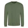 Earthy Green - Back - AWDis Just Hoods AWDis Unisex Crew Neck Plain Sweatshirt (280 GSM)