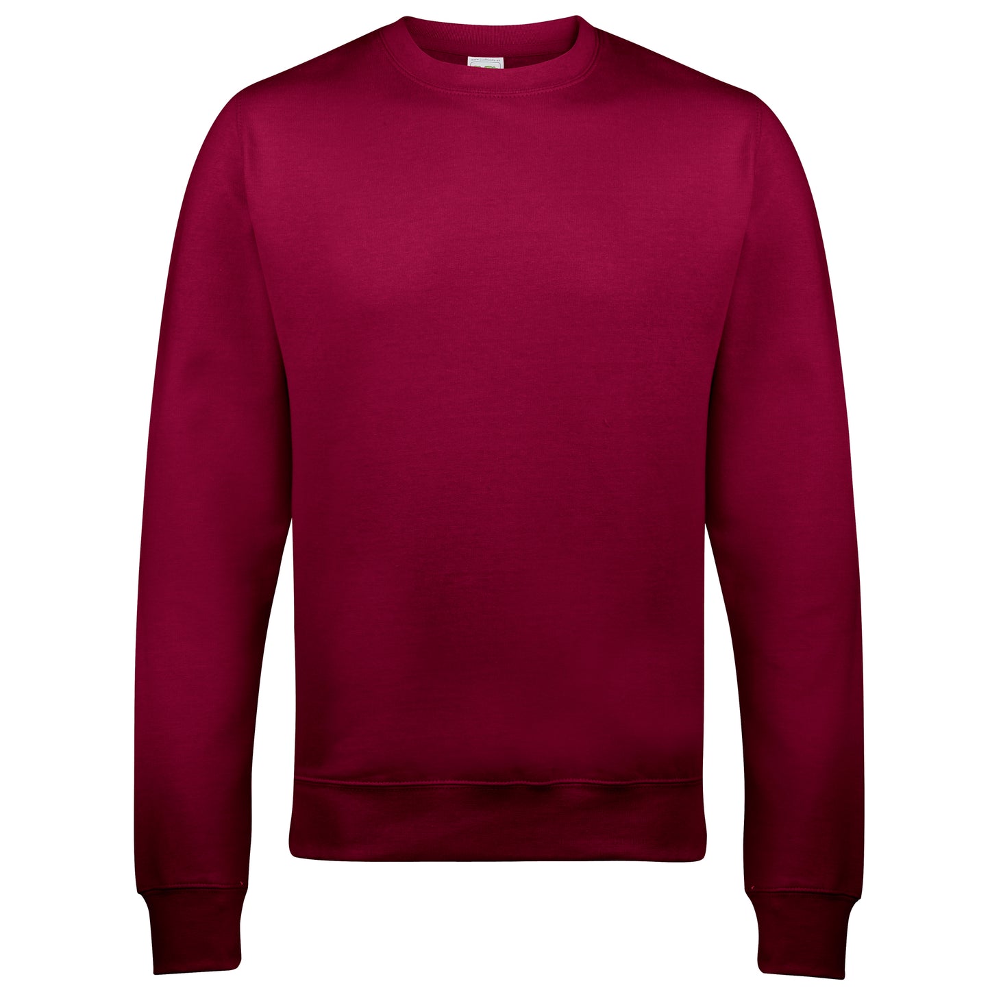 Burgundy - Front - AWDis Just Hoods AWDis Unisex Crew Neck Plain Sweatshirt (280 GSM)