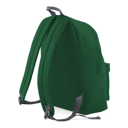 Bottle Green - Back - Beechfield Childrens Junior Fashion Backpack Bags - Rucksack - School