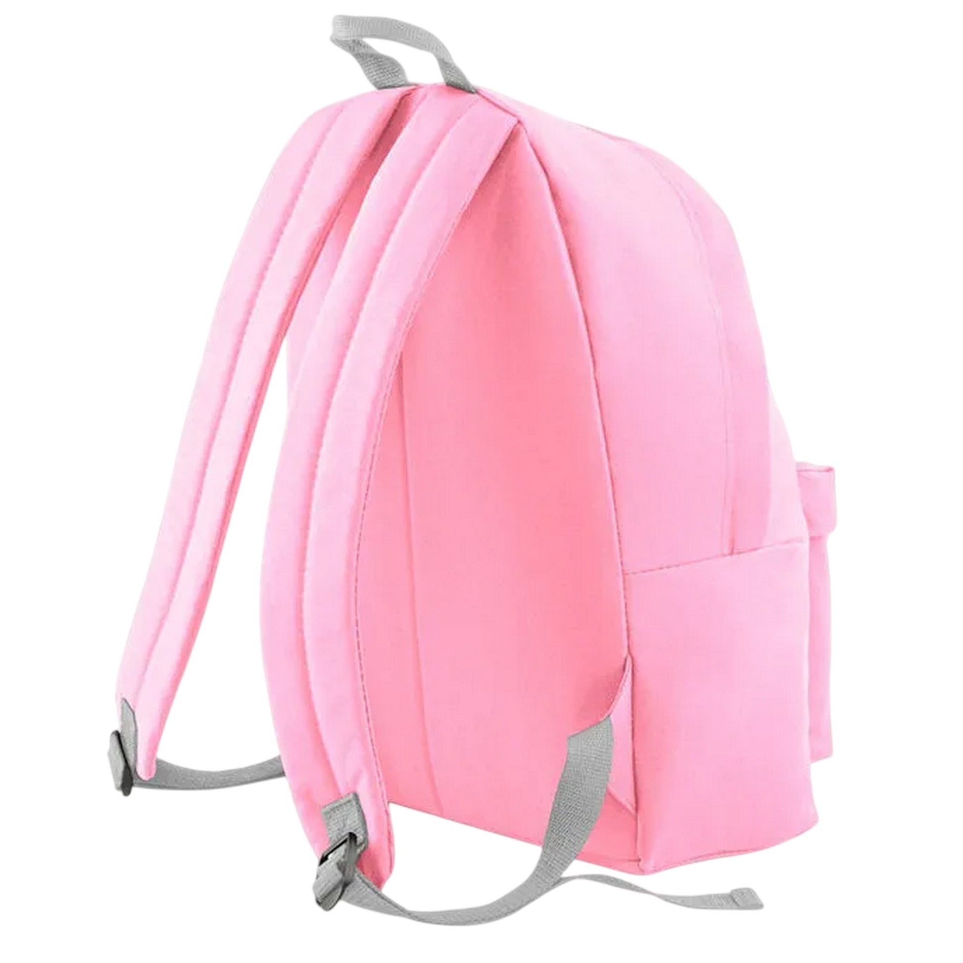 Classic Pink- Light Grey - Back - Beechfield Childrens Junior Fashion Backpack Bags - Rucksack - School