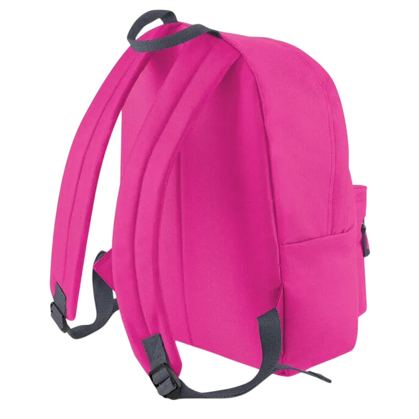 Fuchsia- Graphite Grey - Back - Beechfield Childrens Junior Fashion Backpack Bags - Rucksack - School