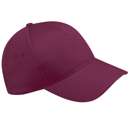 Burgundy - Front - Beechfield Unisex Ultimate 5 Panel Baseball Cap